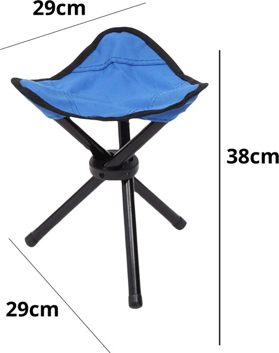 Visserskrukje - Opvouwbaar krukje - Blauw - Visserstoel - Campeerkrukje - Kampeerkrukje - Vouwstoel - Campingstoel lichtgewicht - Inklapbaar - Strandstoel — afbeelding 2