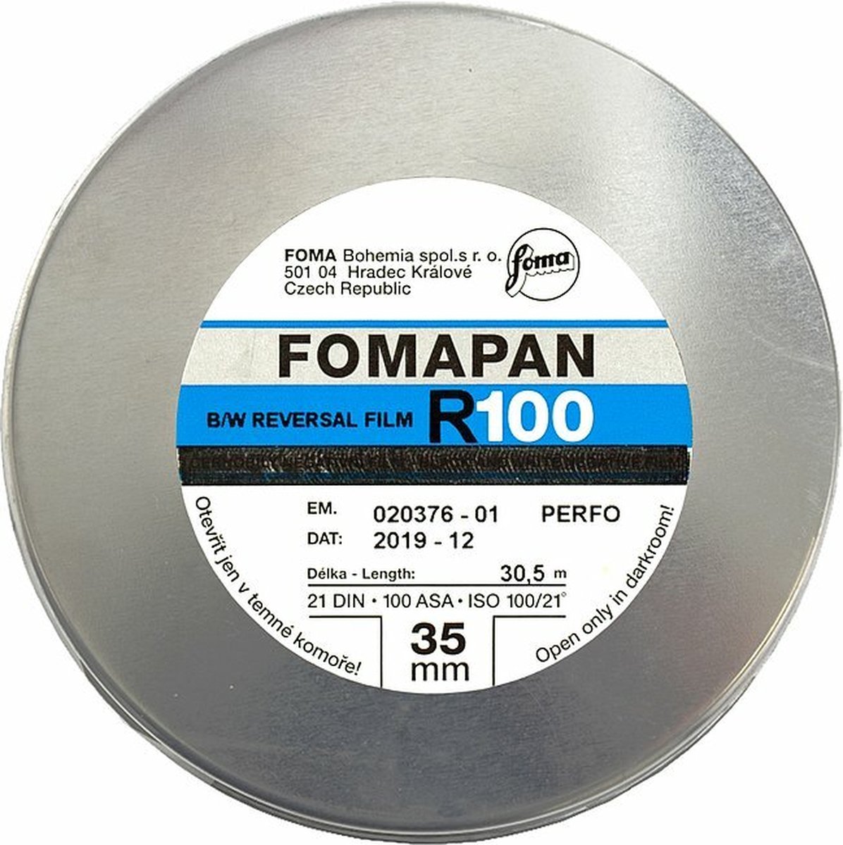 Fomapan R 100 B/W 35mm Reversal film bulk 30,5m