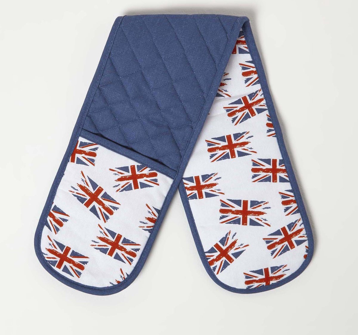 Homescapes Dubbele ovenwant Union Jack - katoen blauw-wit-rood, 85 x 18 cm
