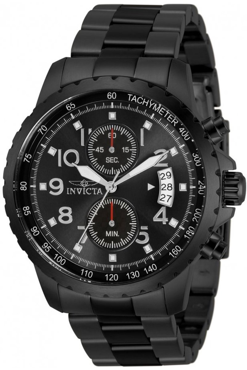 Invicta Specialty 13787 Heren Horloge - Waterdicht - Analoog - Quartz Uurwerk - Roestvrij Staal met blauwe Wijzerplaat - 44mm