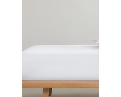 English Home Timeless Hoeslaken - Novella Premium - 100% Katoen - Met elastiek - 120x200 cm - Wit