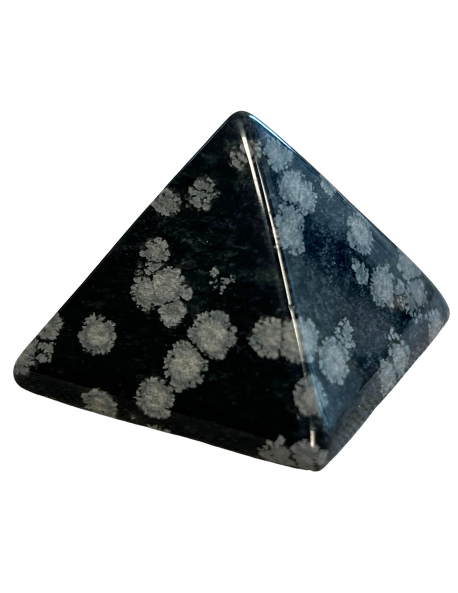 Ruben Robijn Obsidiaan sneeuwvlok piramide 35 mm Wit / zwart