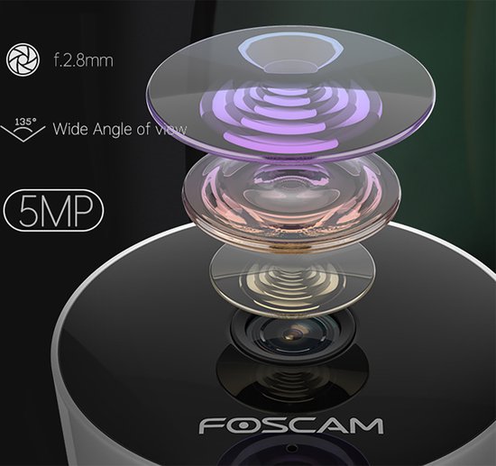 Foscam C5M Beveiligingscamera - 3K - 5MP - DualBand - WiFi - Binnencamera - Wit van Foscam — afbeelding 5