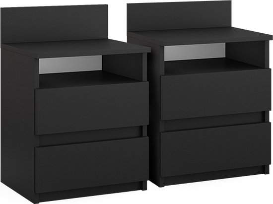 Vicco Monty Nachtkastje – Set van 2 Zwart