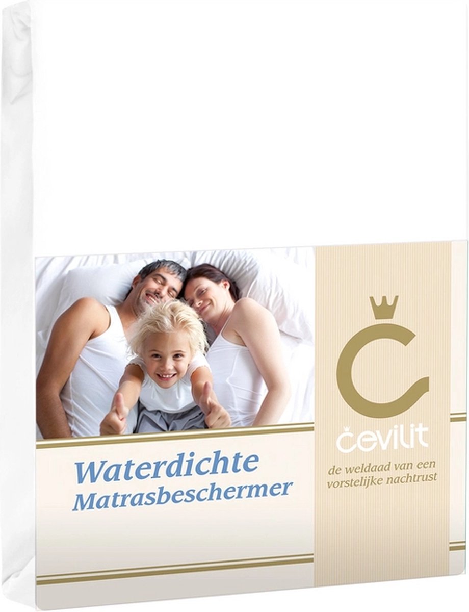 Cevilit – Molton Waterdichte Matrasbeschermer – Maat 120x190/200 - Badstof + Polyester katoen - Plateu model met elastiek op de hoeken – extra vocht opnemend vermogen – Verhoogd levensduur matras - P100