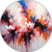 Abstract expressionisme schilderij - Moderne kunst wanddecoratie rond - Wandcirkel Slaapkamer - Klassieke schilderijen - Wanddecoratie rond - Schilderijen & posters muurcirkel forex 80x80 cm