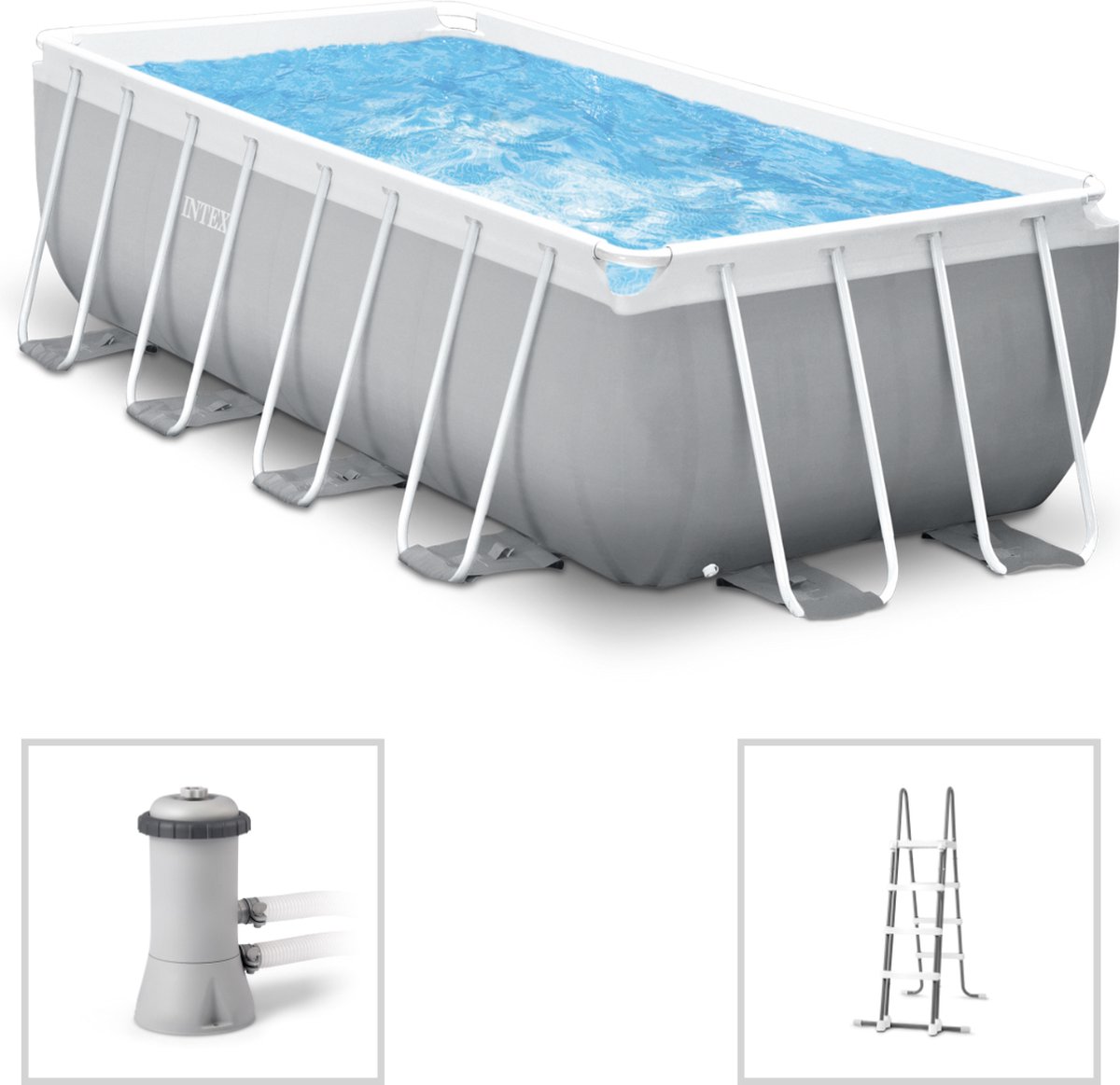 Intex Prism Frame kit piscine avec pompe de filtration - 400 x 200 x 122 cm