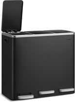 Bol.com O'DADDY® Prullenbak - Afvalemmer – Trio Bin – 54L – Softclose – 3 Binnenemmers – Inclusief 20 Afvalzakken – Elegant Zwart aanbieding