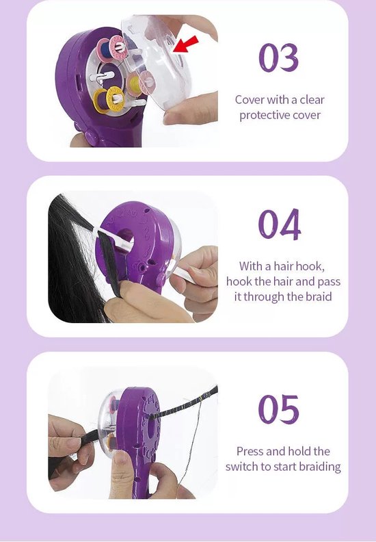 Machine à Tresser électrique 3 En 1 – Bijoux, Rubans, Perles – Coiffure DIY Pour Filles 7-12 Ans – Cadeau Anniversaire