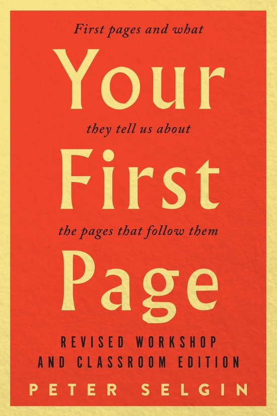 Your First Page: First Pages and What They Tell Us about the ... - cover
