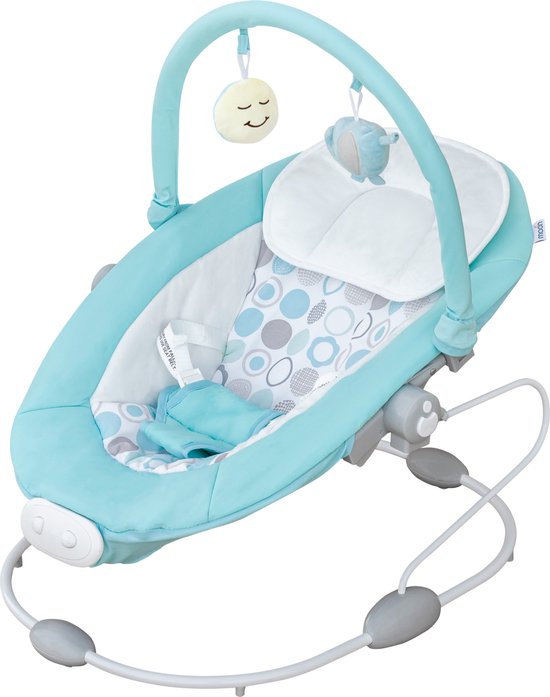 Foto: Moon hopper baby bouncer babyschommel verstelbare posities speelboog blauw