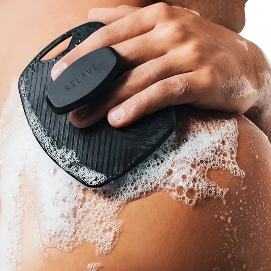 Foto: Body scrub deluxe relave siliconen badborstel body hair scrub handschoen douchespons duurzaam exfoli rende werking scrubben alle huidtypen ergonomisch handvat