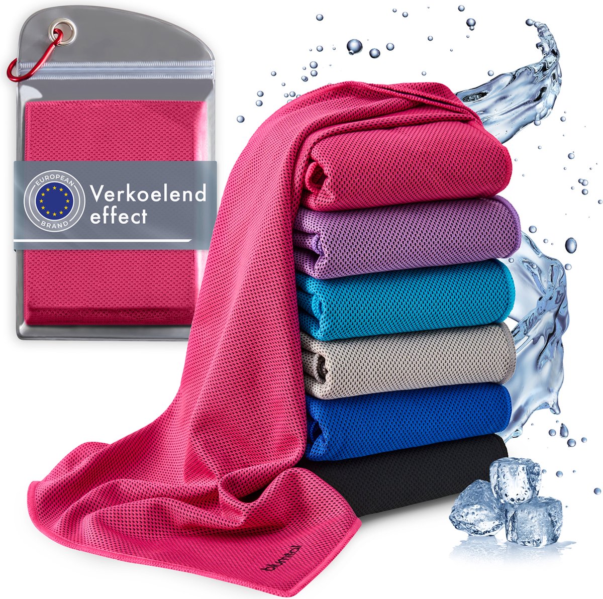 Blumtal Koelhanddoek - Verkoelende Sporthanddoek - Microvezel Handdoek met Koelfunctie - Verfrissende Sporthanddoek - Fitness Handdoek 100 x 30 cm met Tas - Roze