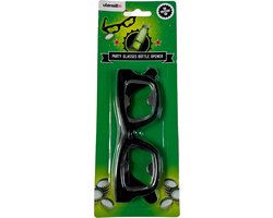 Grappige Party Bril met Flesopener – Bierfles Oplener Verwerkt in Feestbril – Hilarische Gadget voor Bierliefhebbers, BBQ, Carnaval, Festivals en Vrijgezellenfeesten – Zwart