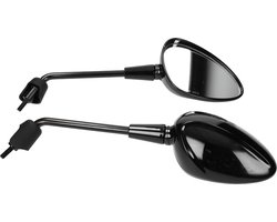 Mezoly spiegelset voor Vespa Sprint glans zwart (lang model)