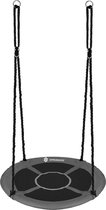 Springos Nestschommel | Kinderschommel | Ø110 CM | Max 150 KG | Zwart/Grijs