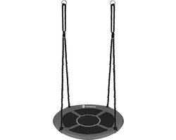 Springos Nestschommel | Kinderschommel | Ø110 CM | Max 150 KG | Zwart/Grijs