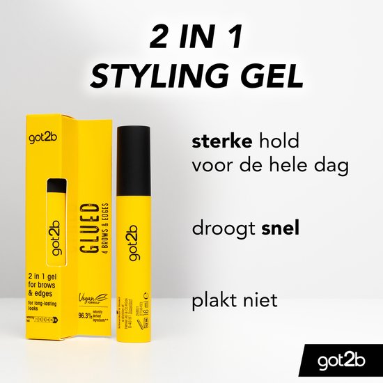Got2b 2in1 Gel For Brows & Edges - Haarstyling - Wenkbrauwpotlood - Sneldrogende en Transparante - Stijl en Fixeer - 16 ml