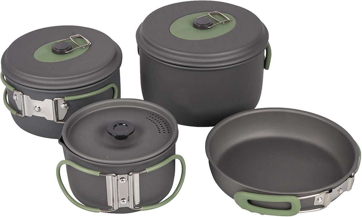 Bo-Camp Pannenset - Explorer - 4-Delig - Hard anodized - Aluminium