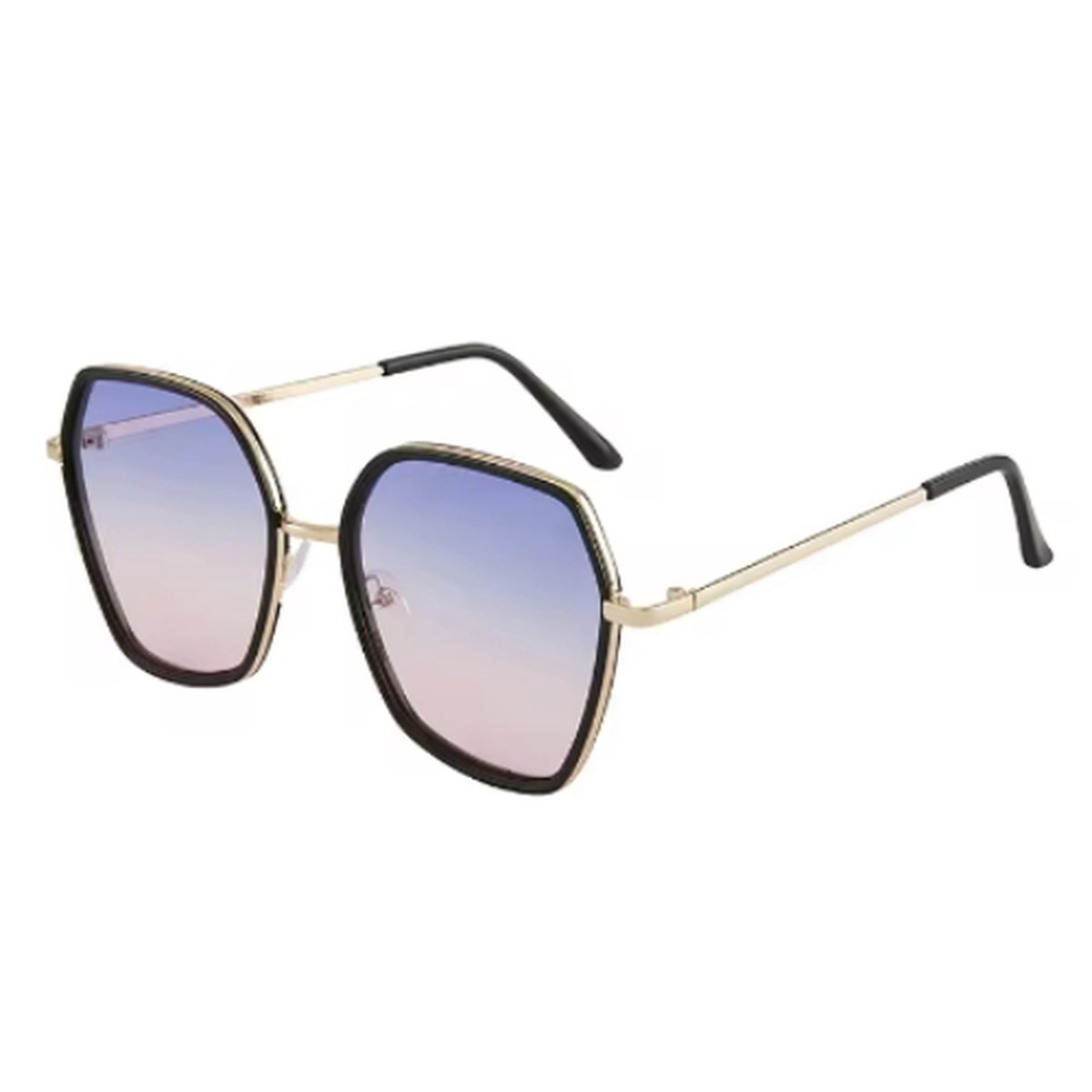 WVspecials zonnebril paars met goud rond - Zonnebril Unisex - 2024 - Gepolariseerde glazen - Paars met Zwart - Sunglasses