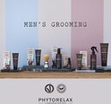 Diverse PhytoRelax mannen verzorgingsproducten op een stenen ondergrond.