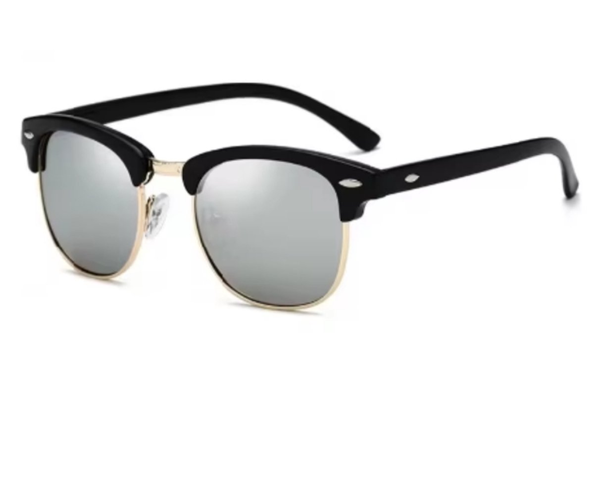 WVspecials zonnebril semi luxe zilver met zwart - Zonnebril Unisex - 2024 - Gepolariseerde glazen - Paars met Zwart - Sunglasses