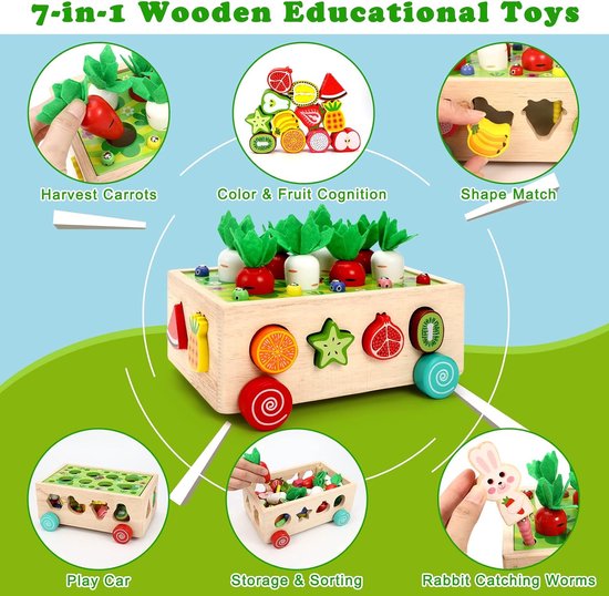 ZQEJEFD Montessori Boerderij Baby Speelgoed 6–12 Maanden – Stoffen Boerderijhuis met 6 Zachte Dier-Rammelaars & Spiegel, Sensorisch Speelgoed voor Kinderen 1–3 Jaar, Perfect Cadeau voor Kerst