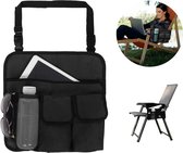 1 stuk(zwart)Stoel Armleuning Organisator - Waterdicht - Strandstoel - Hangend Opbergtasje - Snacktas met 4 Zakken - voor Outdoor Opvouwbare Campingstoel - Caddy Stoel Armsteun Bekerhouder Schouderzijde Draagtas
