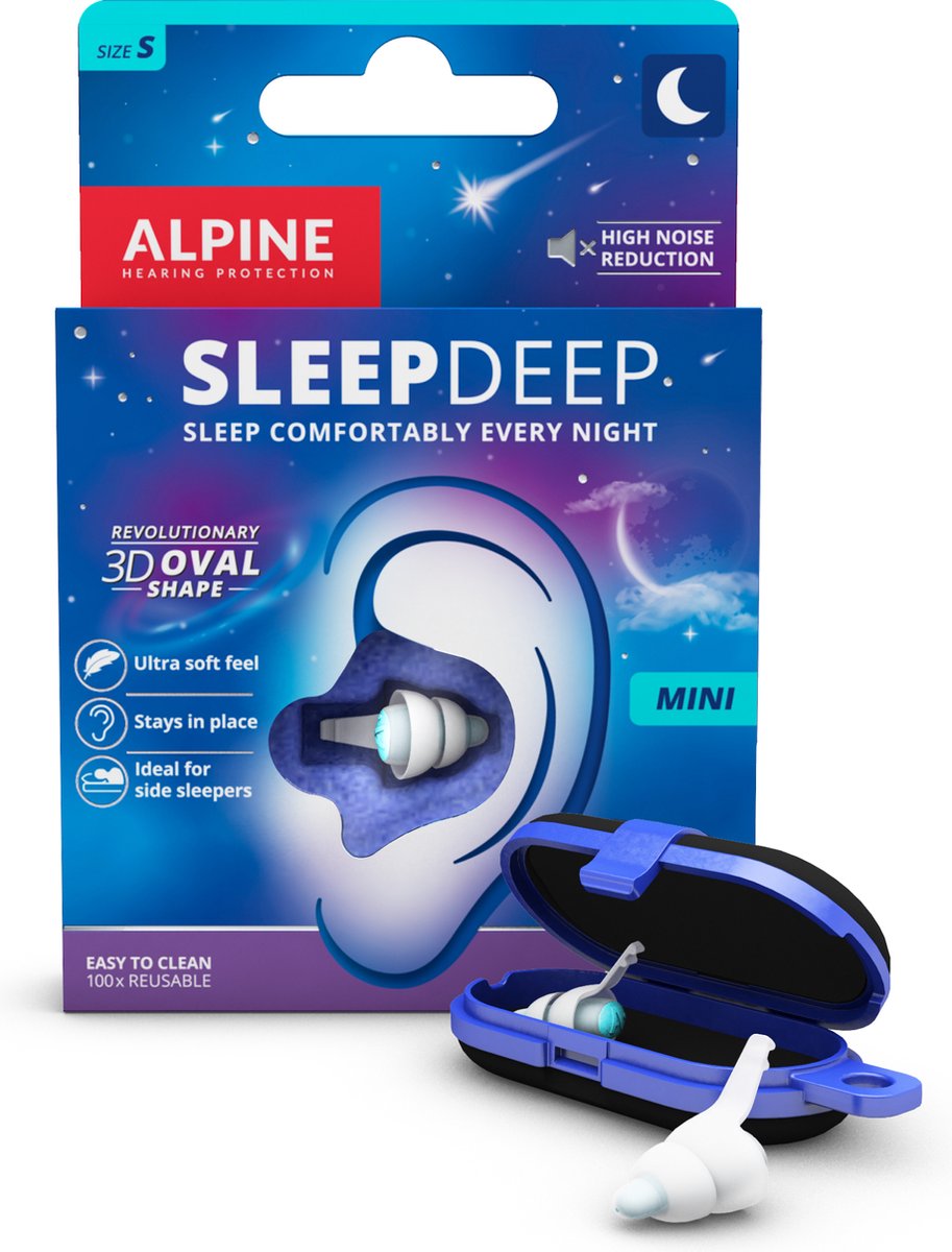 Goedkoopste Alpine SleepDeep Mini Oordoppen slapen - Sleep plugs - Slaapoordoppen snurken - Maximale geluidsdemping - Perfect voor zijslapers - 27dB SNR - Small size - 1 paar