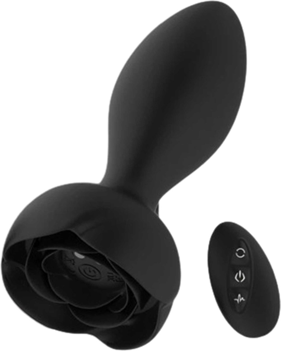 Goedkoopste Anale Roos Vibrator Deluxe - anaalplug - buttplug - anus - kont - incl afstandsbediening en oplader