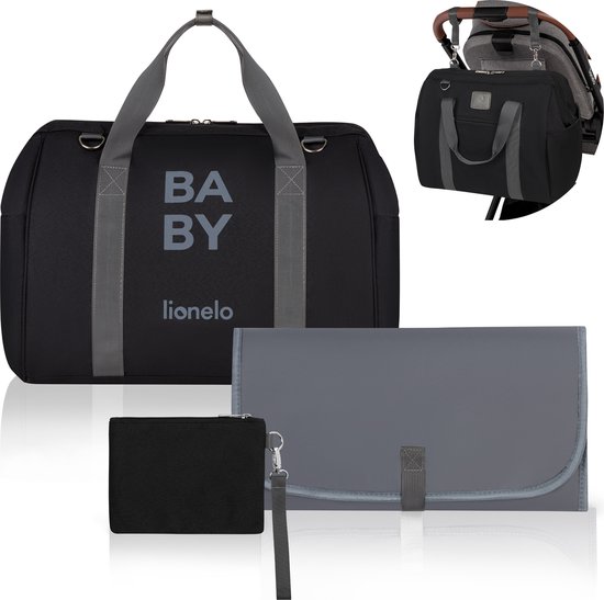 Foto: Lionelo ida mom bag kinderwagentas 2 interne thermo zakken voor flessen tas voor vochtige doeken aankleedkussen cosmeticatasje riem voor bevestiging aan de kinderwagen