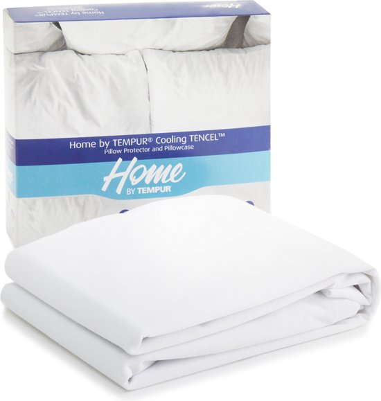 Foto: Home by tempur kussenbeschermer wit 60 x 50 cm anti huisstofmijt anti allergie kussensloop ademend waterdicht en verkoelend cooling tencel 