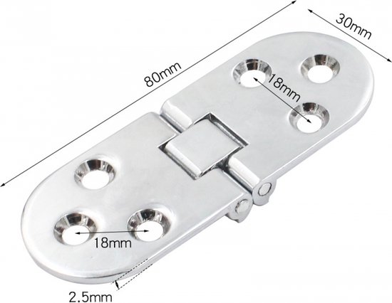 Opschroefscharnieren, 2 stuks, 104 x 43 mm, openingshoek 90 graden, voor kast, meubels, kastdeur