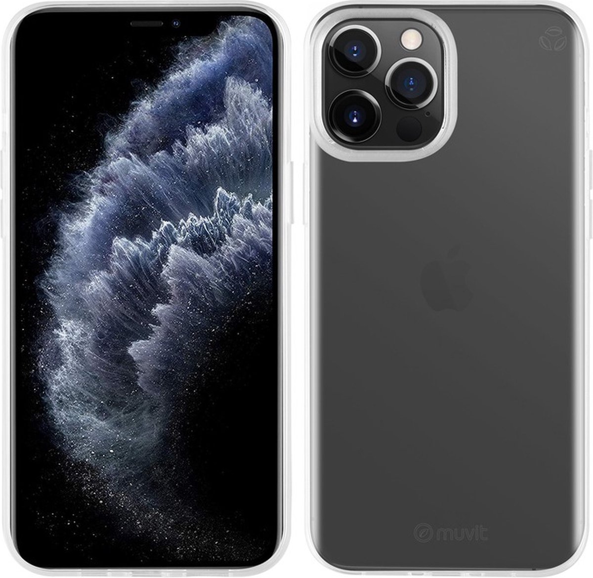 Muvit, Hoesje Geschikt voor Apple iPhone 12 Pro Max RECYCLETEK Zacht, Transparant