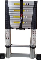 Telescopische ladder – Telescoopladder aluminium – Maximale hoogte 4,40 meter – Telescoopladder met stabilisatiebalk – Mexxo