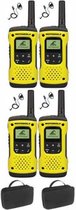 Set van 4 Motorola TLKR T92 H2O IP67 PMR446 Portofoons met D-shape oortje