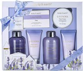 Body & Earth - Geschenkset Vrouwen - Wellness Giftset Lavendel Verwenpakket - Verjaardag Cadeau Vrouw, Moeder, Mama, Zus, Vriendin, Oma, Juf - Cadeaupakket voor haar