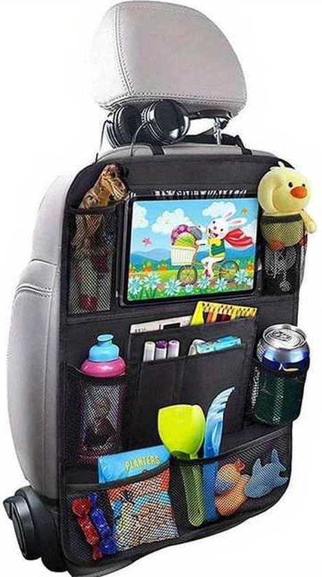Venneweide, Autostoel organizer de luxe, Auto organizer voor baby en kinderen, met tablethouder voor o.a. iPad