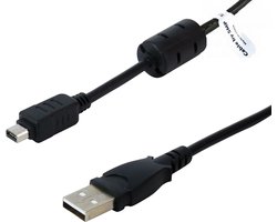 OneOne 1,0m USB kabel AV / datakabel. Voor enkele camera's ook als oplaadkabel snoer past op Olympus camera FE4050, FE5030, FE5040, FE5050, OM-D E-M1, OM-D E-M10, OM-D E-M10 Mark II, OM-D E-M5, OM-D E-M5 Mark II, X725, X740, X940, X960, XZ1, XZ10