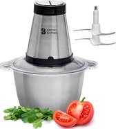 Bol.com KitchenBrothers Hakmolen - Food Chopper - Elektrisch - 2 Snelheden - 300 W - 18 L - RVS Kom aanbieding