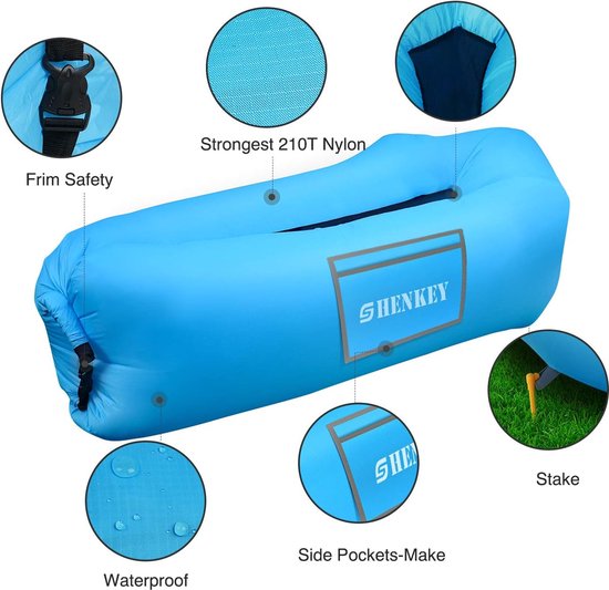 Opblaasbare ligstoel met waterdicht en anti-leak ontwerp - perfect voor achtertuin strand reizen camping - ShenkeyAls je meer specifieke zoekwoorden hebt waar je aan denkt, laat het me weten dan kan ik die toevoegen. — afbeelding 4