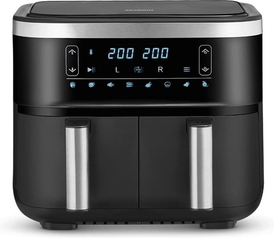 Alpina Dubbele Airfryer XXL - Heteluchtfriteuse 2x4L
