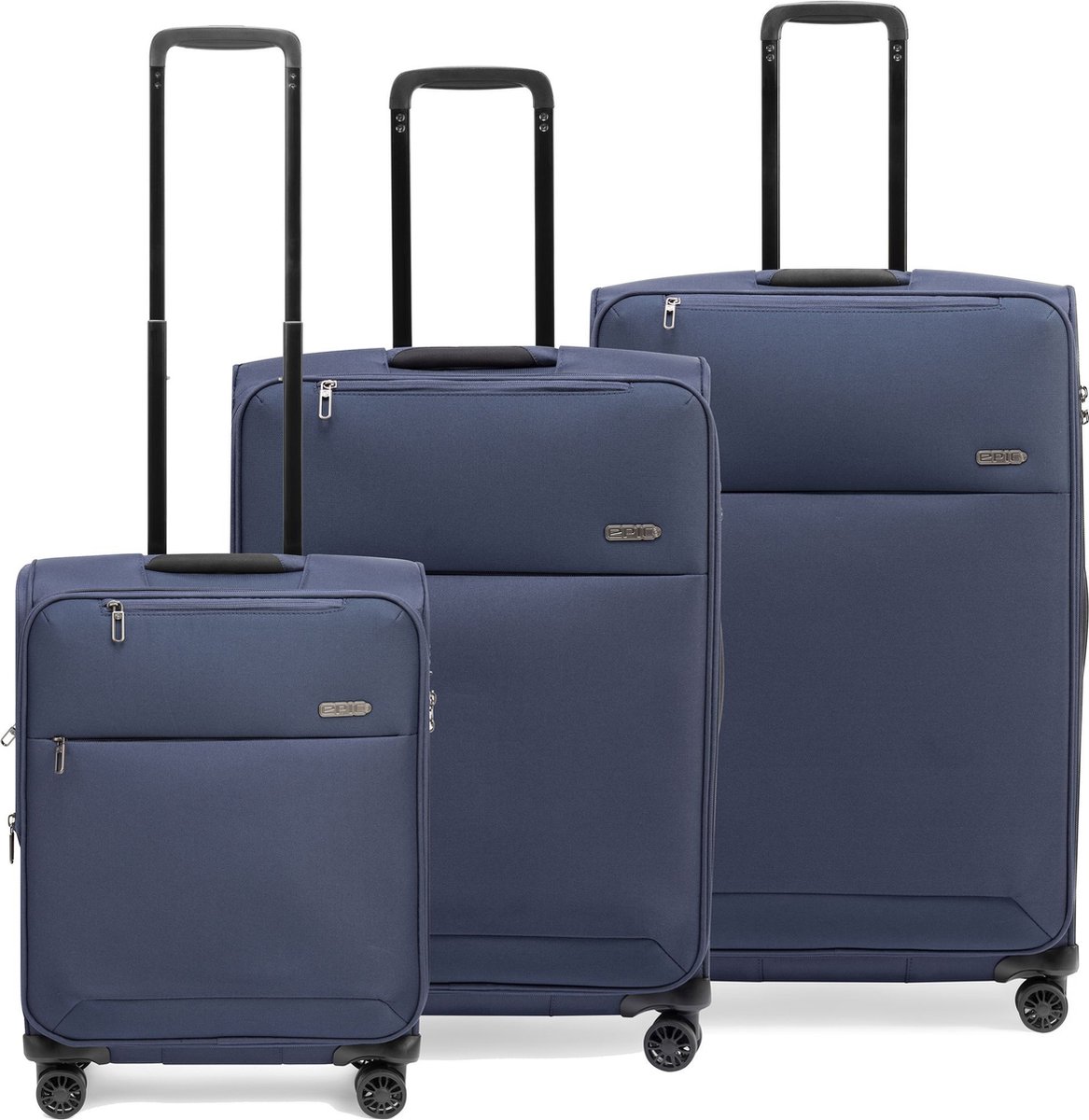 Epic Discovery 4-wiel kofferset 3st. - Zachte bagage - TSA slot - navyblue