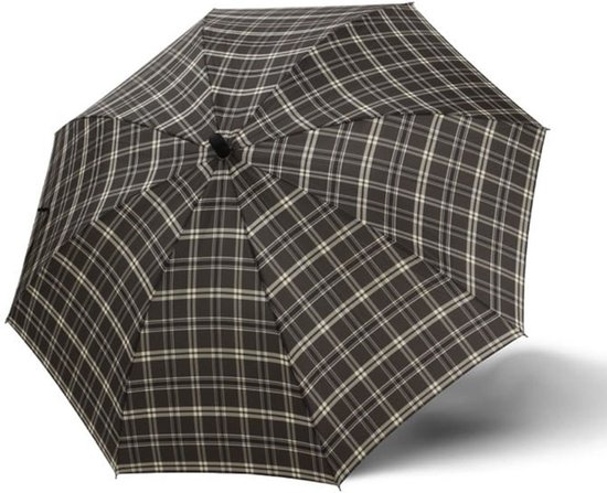 doppler Parapluie Fiber Golf Flex Automatic Check Umbrella Brown / Beige Noir