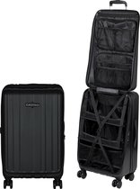 CASYRO opvouwbare koffer, handbagage hard-shell trolley, reiskoffer kan worden gebruikt als kledingkast, rolkoffer met 4 wielen, zwart