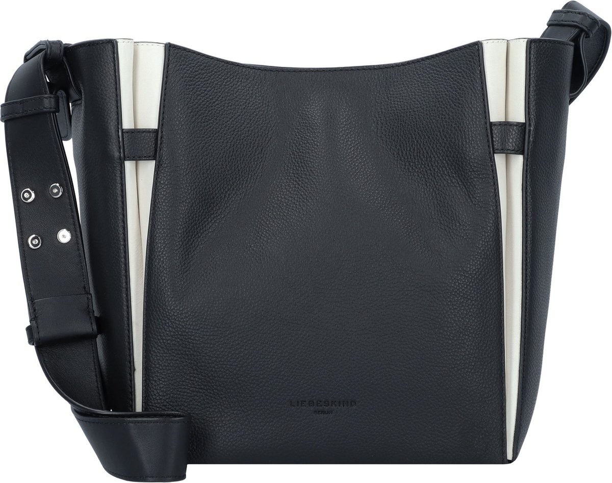 LIEBESKIND BERLIN Leren Schoudertas Hilla Small Pebble Hobo Bag Black Zwart