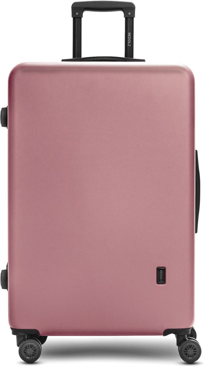 Redolz Essentials 09 LARGE 4 wielen Trolley 79 cm - Harde bagage - TSA slot - rose