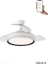 AIRELUXE - BREEZX - LED Plafondventilator met verlichting 50 cm - WIT