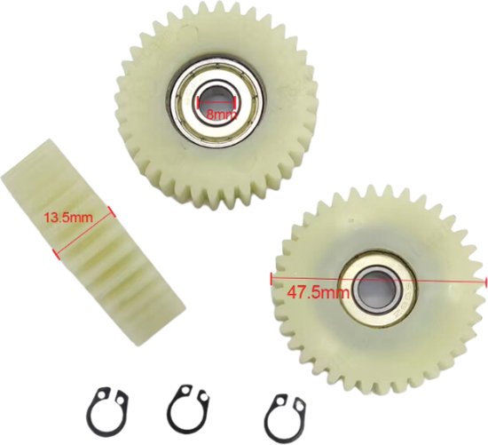 Moteur à engrenages Fatbike Pignons 36 Engrenages avec roulements de 8 mm Moyeux de roue Engrenage en nylon pour vélo électrique pour moteur E-Bike - Fatbike - 47,5 x 13,5 mm tous les fatbikes tels que Ouxi Qmwheel et ainsi de suite