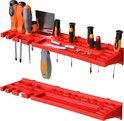 Tool Wall 115 x 78 cm Set of 58 Tool Holders in Panels with Openings, Plastic Wall Shelf for Garage, Workshop